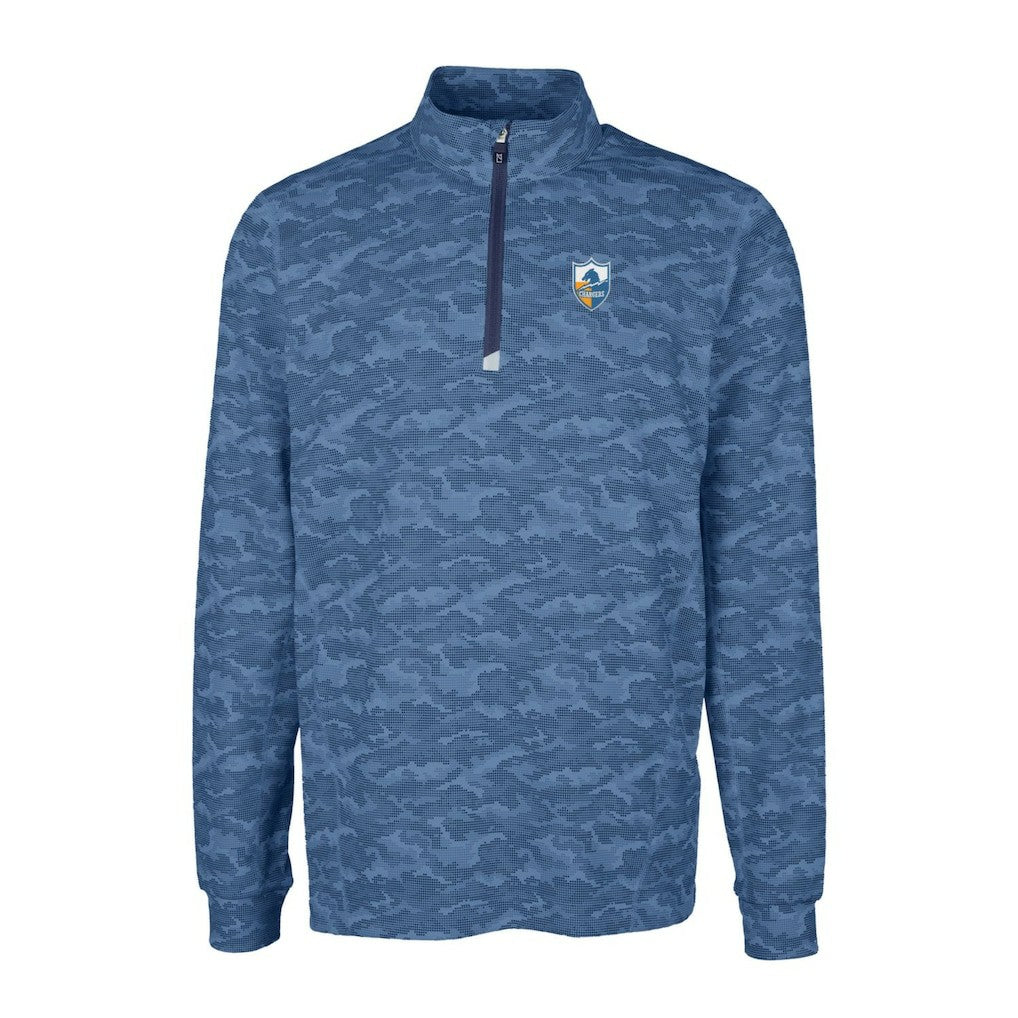 Los Angeles Chargers Cutter & Buck Throwback Logo Big & Tall Traverse Camo Print Stretch Quarter-Zip Pullover Top | NFL Online