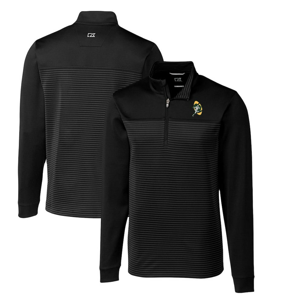 Green Bay Packers Cutter & Buck Throwback Logo Traverse Stripe Stretch Quarter-Zip Big & Tall Pullover Top | NFL Outlet