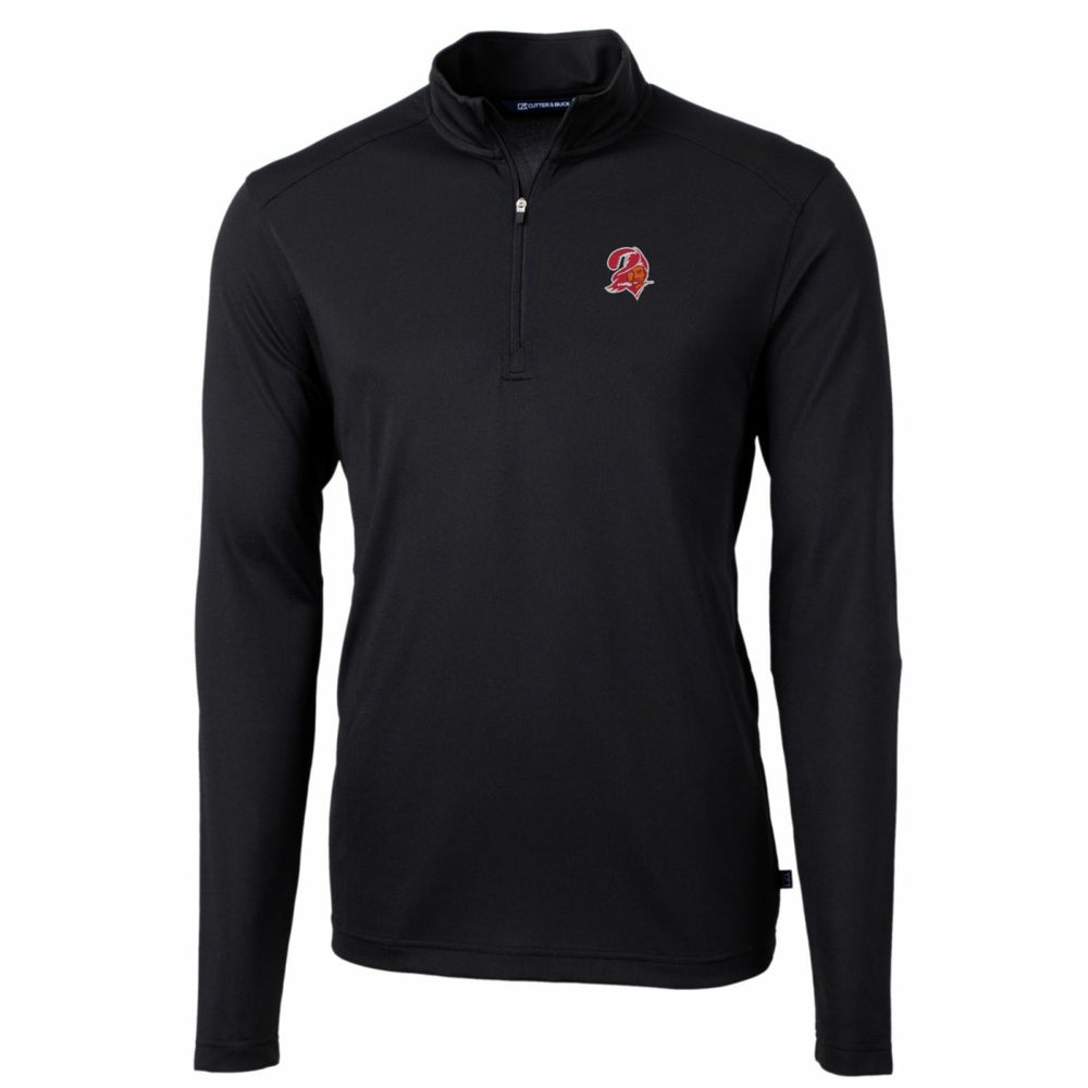 Tampa Bay Buccaneers Cutter & Buck Throwback Logo Virtue Eco Pique Recycled Quarter-Zip Big & Tall Pullover Top | NFL Discount