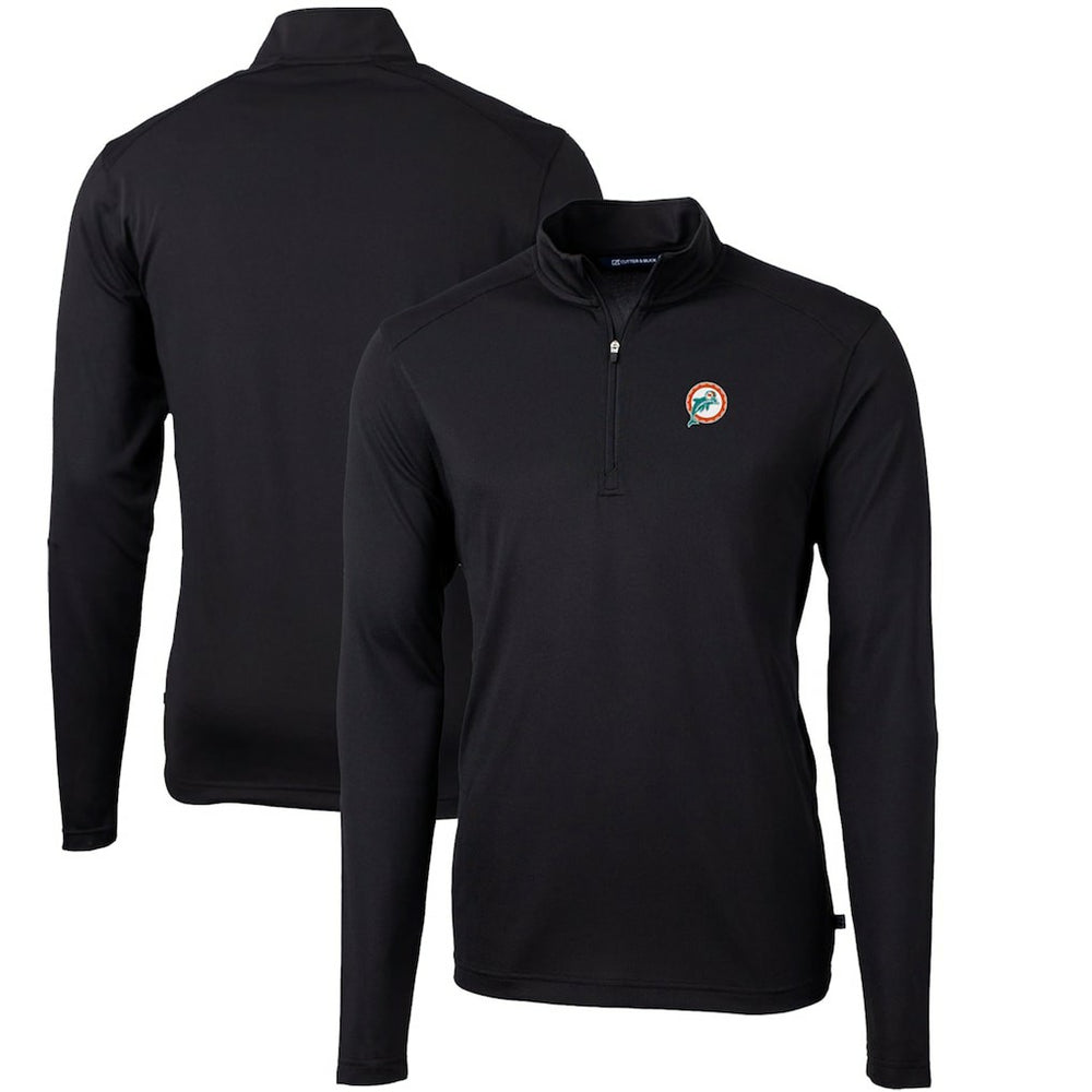 Miami Dolphins Cutter & Buck Throwback Logo Virtue Eco Pique Recycled Quarter-Zip Big & Tall Pullover Top | NFL US