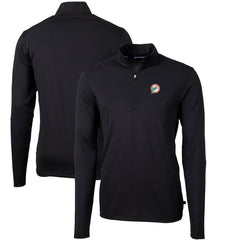 Miami Dolphins Cutter & Buck Throwback Logo Virtue Eco Pique Recycled Quarter-Zip Big & Tall Pullover Top | NFL US