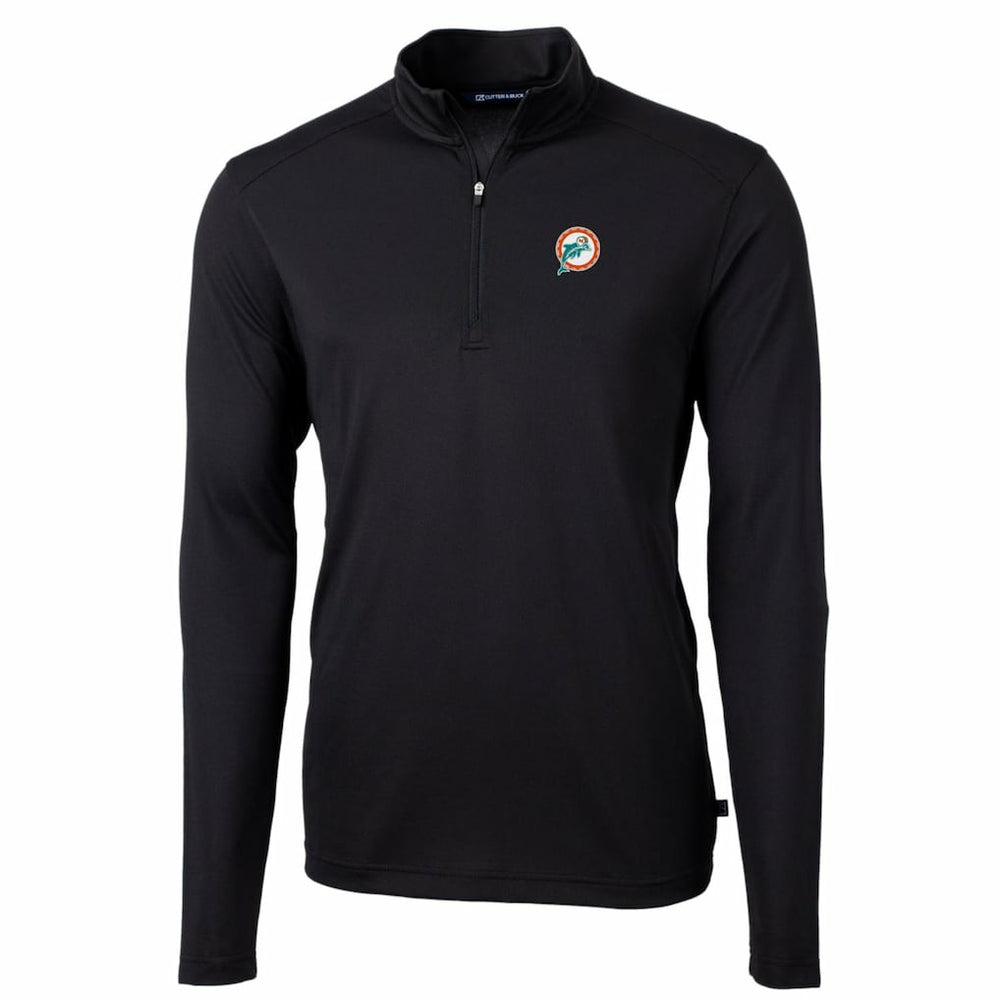 Miami Dolphins Cutter & Buck Throwback Logo Virtue Eco Pique Recycled Quarter-Zip Big & Tall Pullover Top | NFL US
