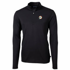 Miami Dolphins Cutter & Buck Throwback Logo Virtue Eco Pique Recycled Quarter-Zip Big & Tall Pullover Top | NFL US
