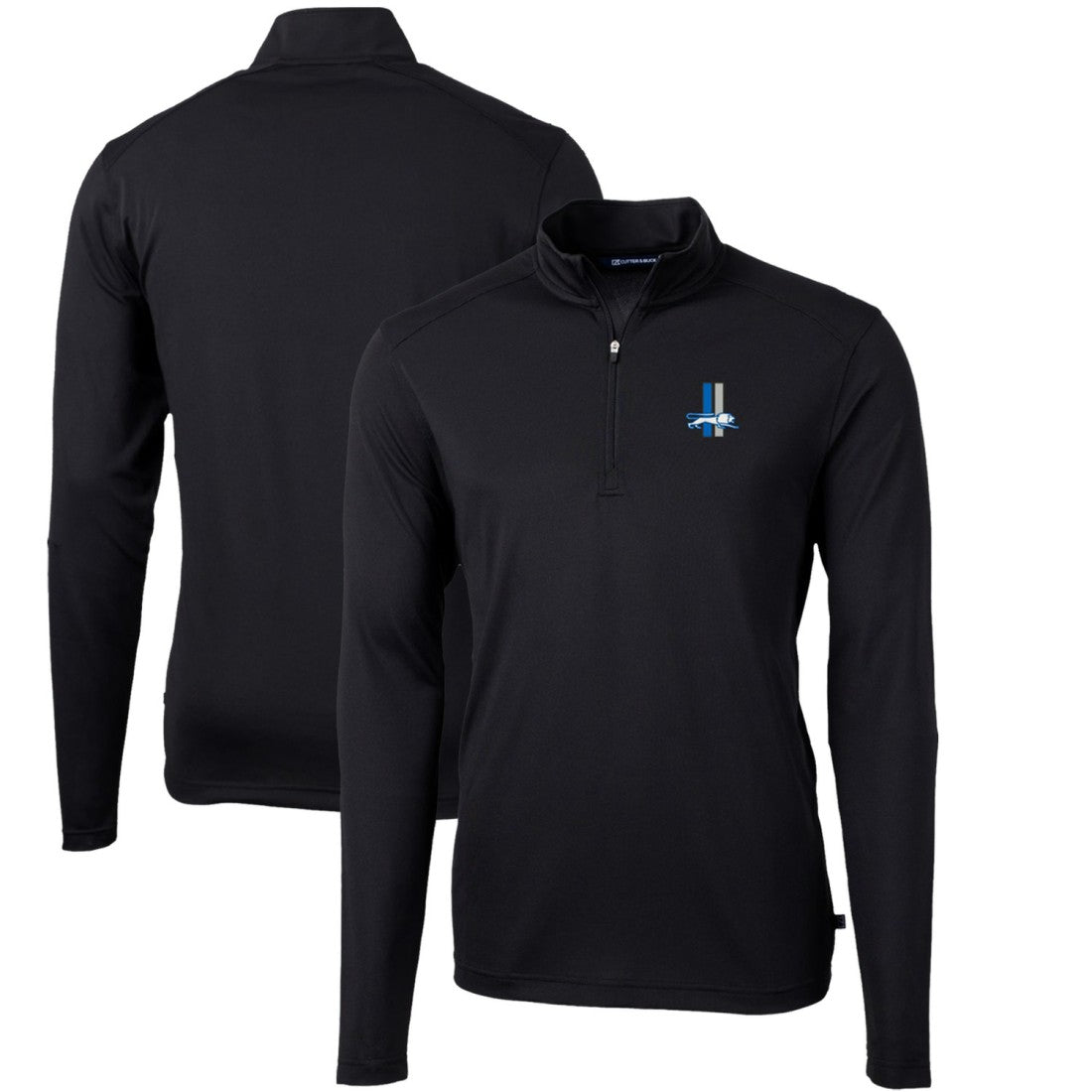 Detroit Lions Cutter & Buck Throwback Logo Virtue Eco Pique Recycled Quarter-Zip Big & Tall Pullover Top | NFL New