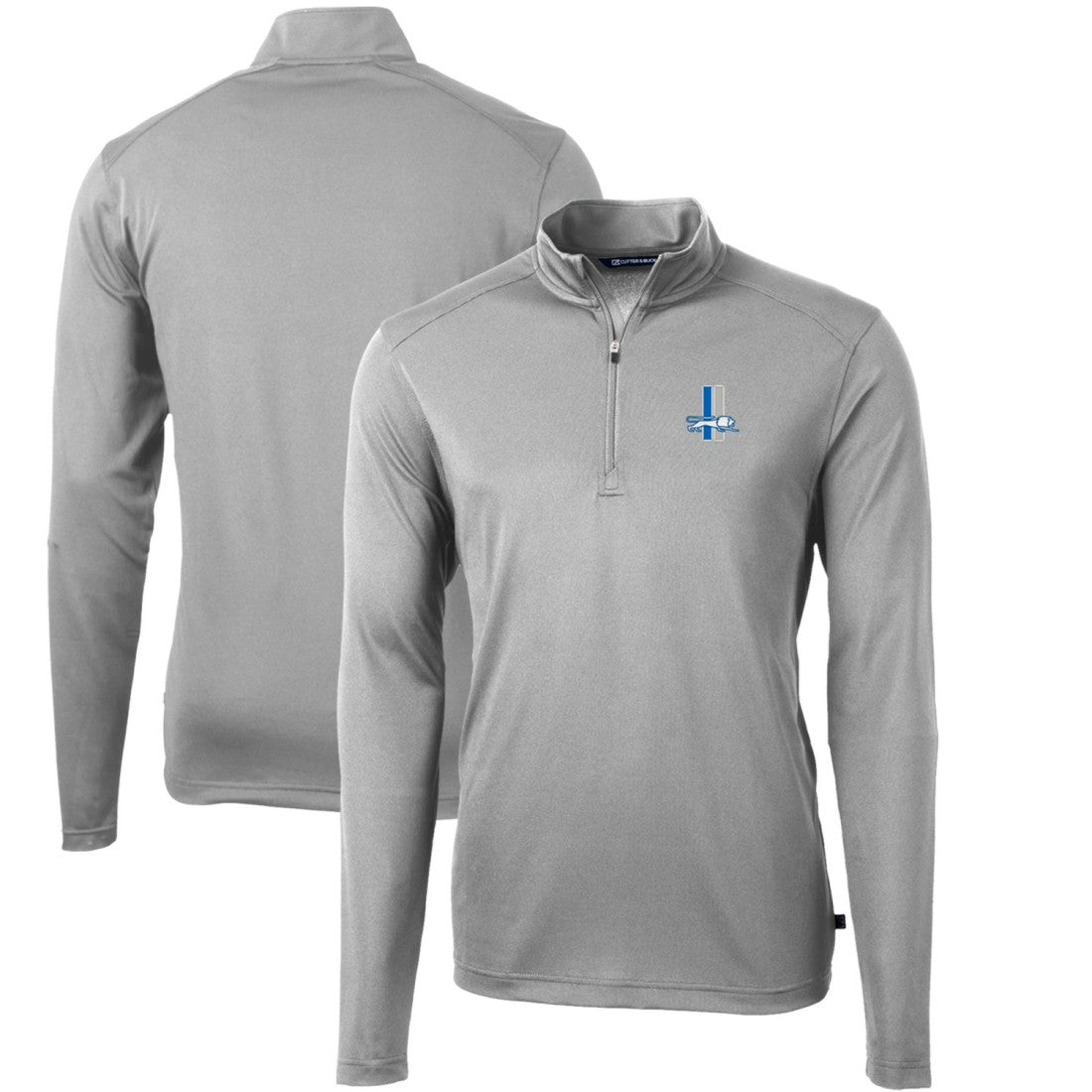 Detroit Lions Cutter & Buck Throwback Logo Virtue Eco Pique Recycled Quarter-Zip Big & Tall Pullover Top | NFL Near me