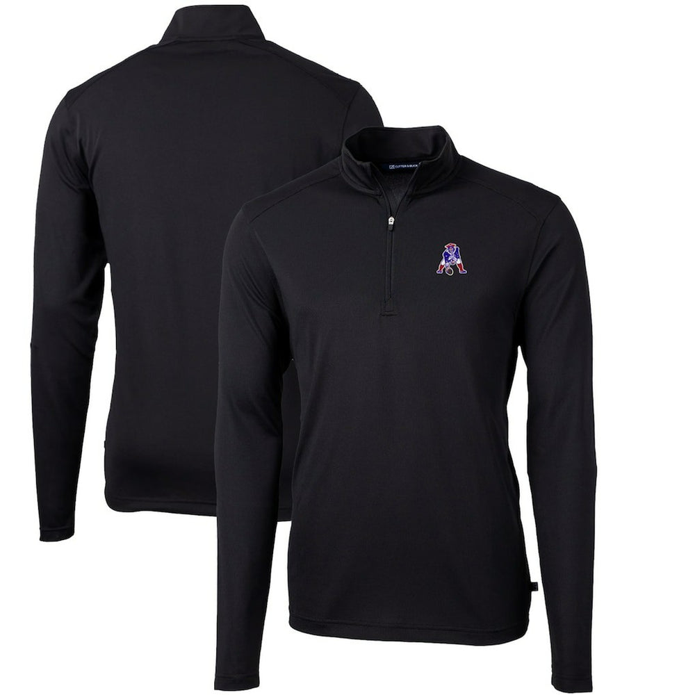 New England Patriots Cutter & Buck Throwback Logo Virtue Eco Pique Recycled Quarter-Zip Big & Tall Pullover Top | NFL Online