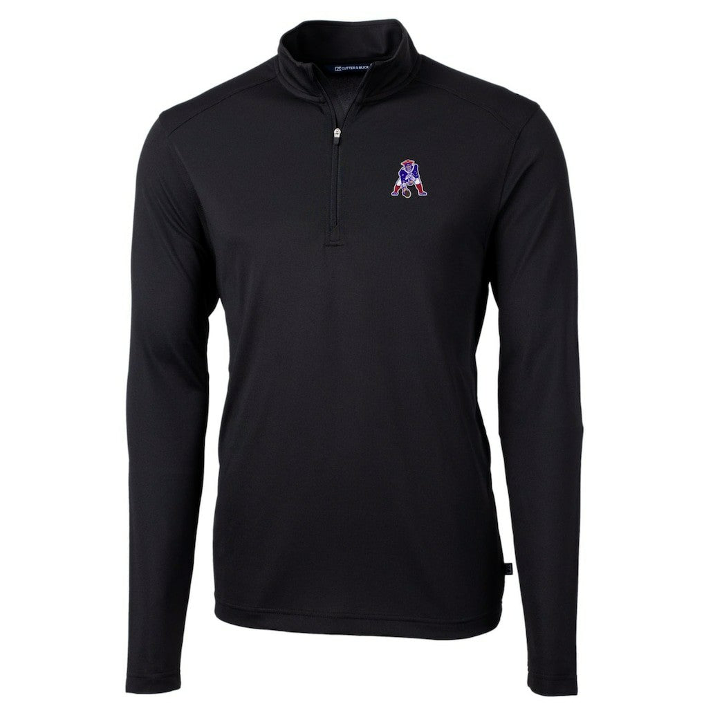 New England Patriots Cutter & Buck Throwback Logo Virtue Eco Pique Recycled Quarter-Zip Big & Tall Pullover Top | NFL Online