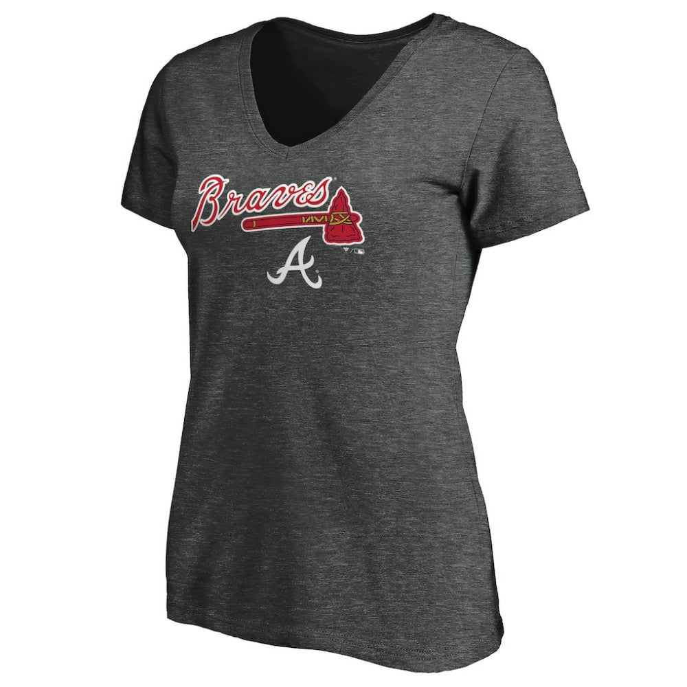 Atlanta Braves Women's Team Lockup V-Neck T-Shirt - MLB T-shirts