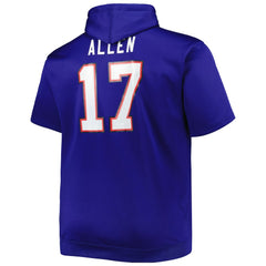 Buffalo Bills Josh Allen  Big & Tall Short Sleeve Pullover Hoodie | NFL Outlet