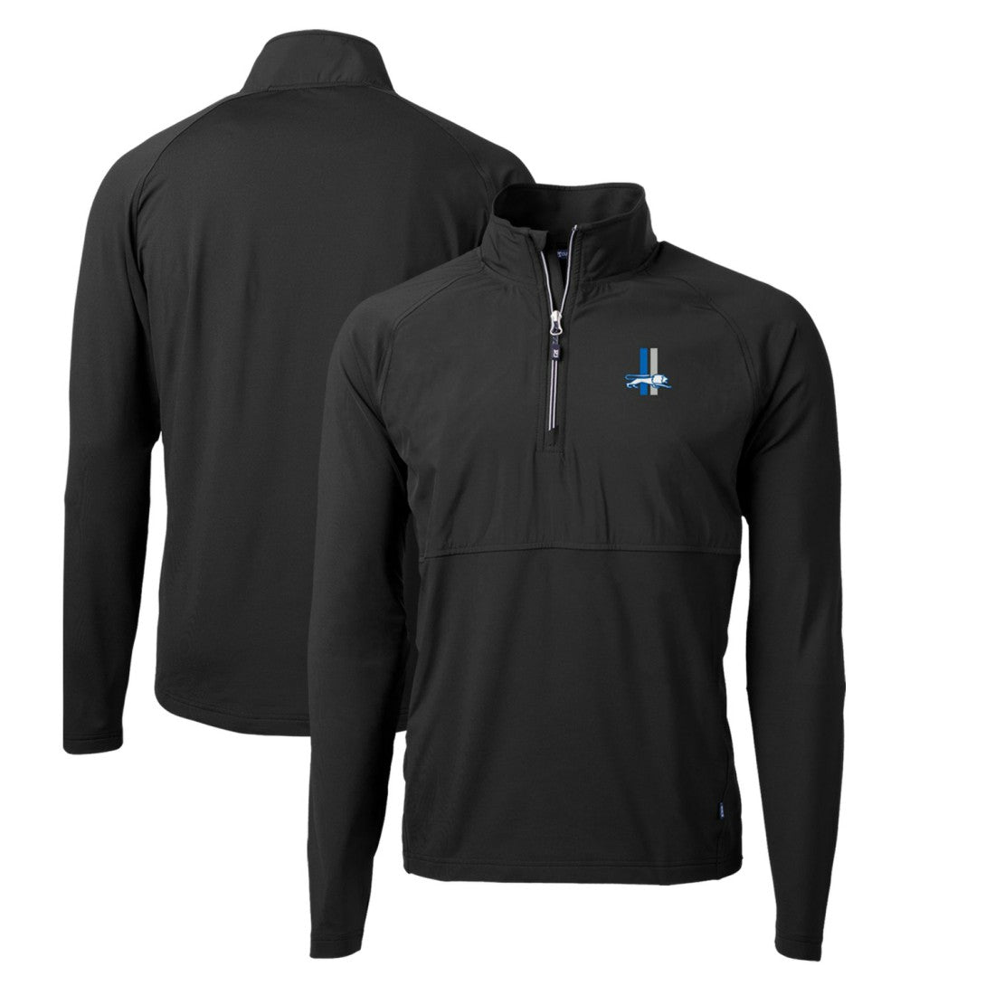 Detroit Lions Cutter & Buck Adapt Eco Knit Hybrid Recycled Quarter-Zip Throwback Pullover Top | NFL Discount