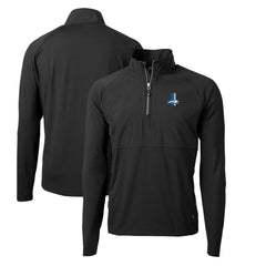 Detroit Lions Cutter & Buck Adapt Eco Knit Hybrid Recycled Quarter-Zip Throwback Pullover Top | NFL Discount
