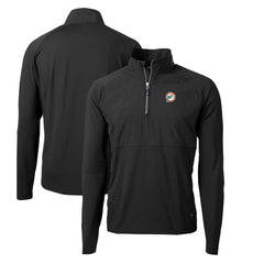 Miami Dolphins Cutter & Buck Adapt Eco Knit Hybrid Recycled Quarter-Zip Throwback Pullover Top | NFL Sale