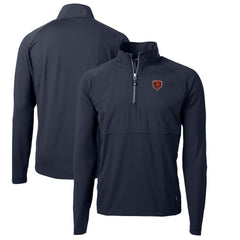 Chicago Bears Cutter & Buck Adapt Eco Knit Hybrid Recycled Quarter-Zip Throwback Pullover Top | NFL Online