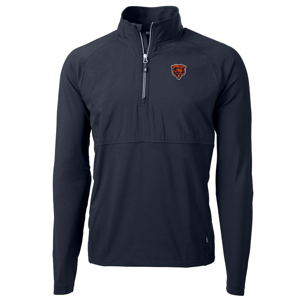 Chicago Bears Cutter & Buck Adapt Eco Knit Hybrid Recycled Quarter-Zip Throwback Pullover Top | NFL Online