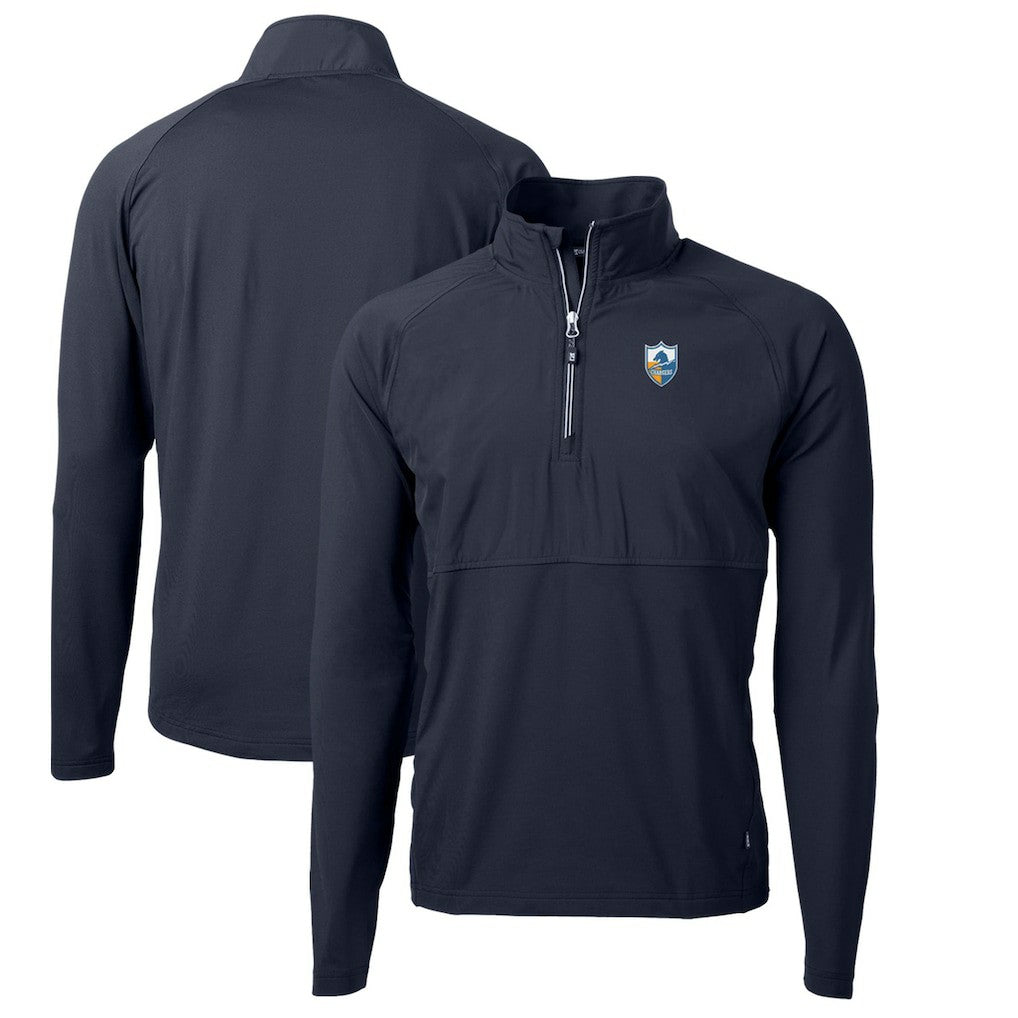 Los Angeles Chargers Cutter & Buck Adapt Eco Knit Hybrid Recycled Quarter-Zip Throwback Pullover Top | NFL Near me
