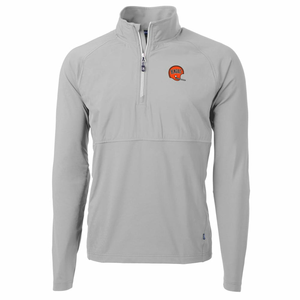 Cincinnati Bengals Cutter & Buck Adapt Eco Knit Hybrid Recycled Quarter-Zip Throwback Pullover Top | NFL Hot