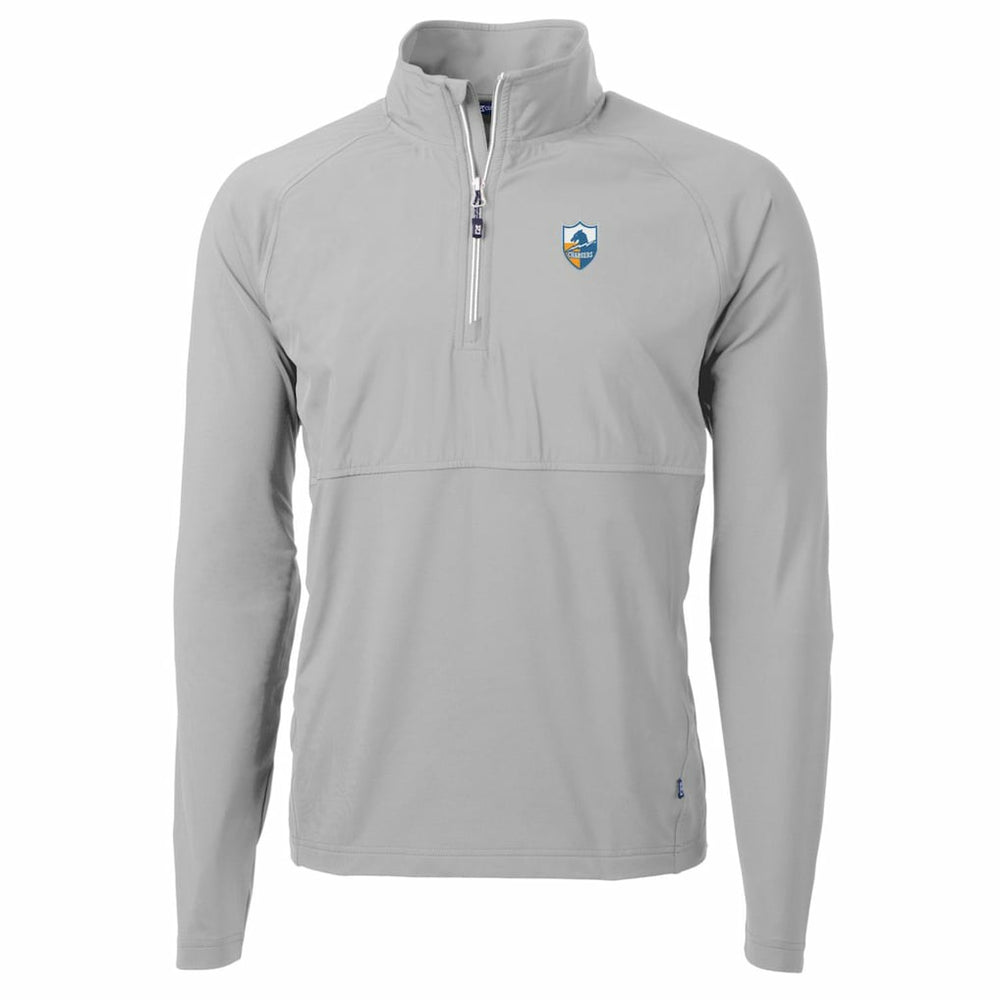 Los Angeles Chargers Cutter & Buck Adapt Eco Knit Hybrid Recycled Quarter-Zip Throwback Pullover Top | NFL New
