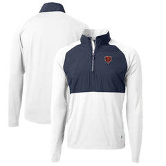 Chicago Bears Cutter & Buck Adapt Eco Knit Hybrid Recycled Quarter-Zip Throwback Pullover Top | NFL Outlet