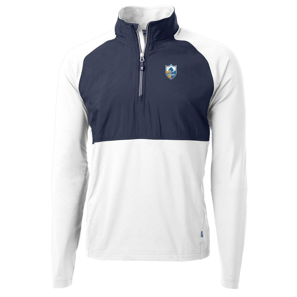 Los Angeles Chargers Cutter & Buck Adapt Eco Knit Hybrid Recycled Quarter-Zip Throwback Pullover Top | NFL Discount