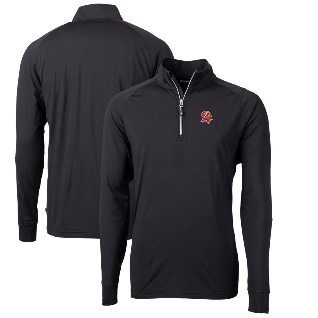 Tampa Bay Buccaneers Cutter & Buck Adapt Eco Knit Stretch Recycled Quarter-Zip Throwback Pullover Top | NFL Discount