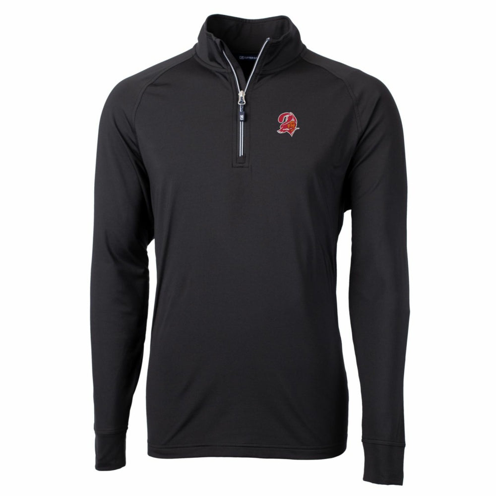 Tampa Bay Buccaneers Cutter & Buck Adapt Eco Knit Stretch Recycled Quarter-Zip Throwback Pullover Top | NFL Discount