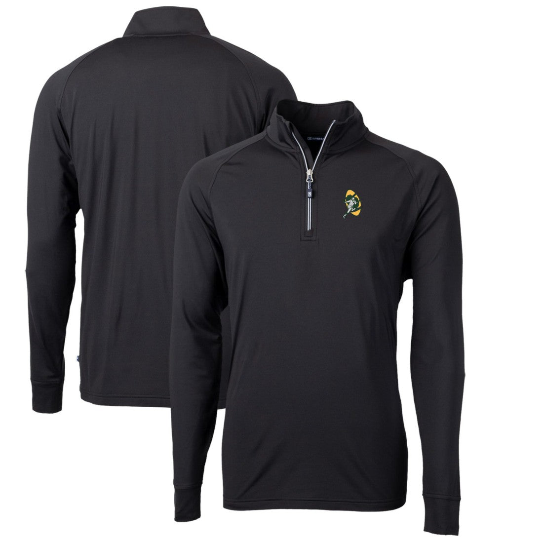 Green Bay Packers Cutter & Buck Adapt Eco Knit Stretch Recycled Quarter-Zip Throwback Pullover Top | NFL Hot
