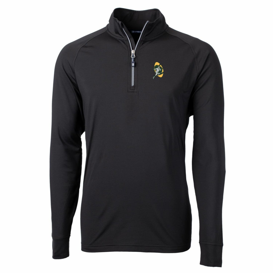 Green Bay Packers Cutter & Buck Adapt Eco Knit Stretch Recycled Quarter-Zip Throwback Pullover Top | NFL Hot