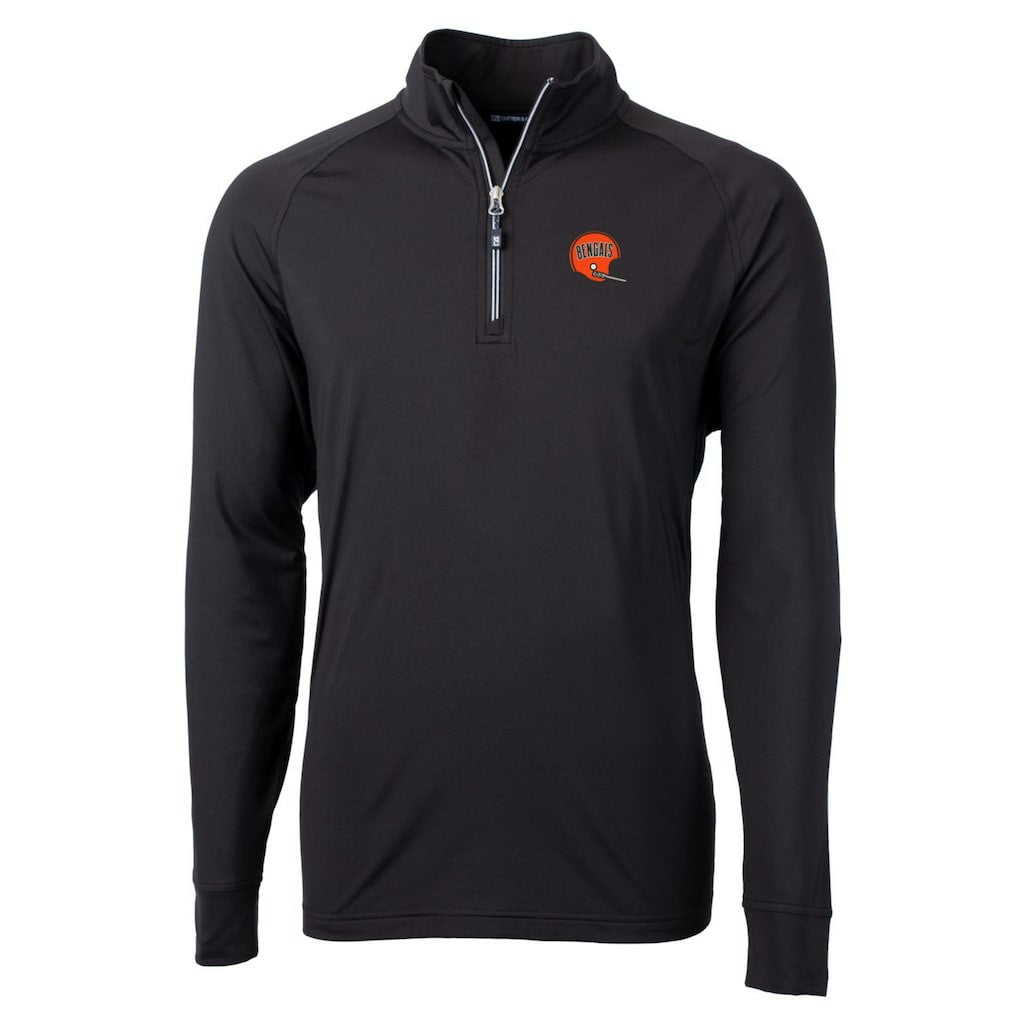Cincinnati Bengals Cutter & Buck Adapt Eco Knit Stretch Recycled Quarter-Zip Throwback Pullover Top | NFL US