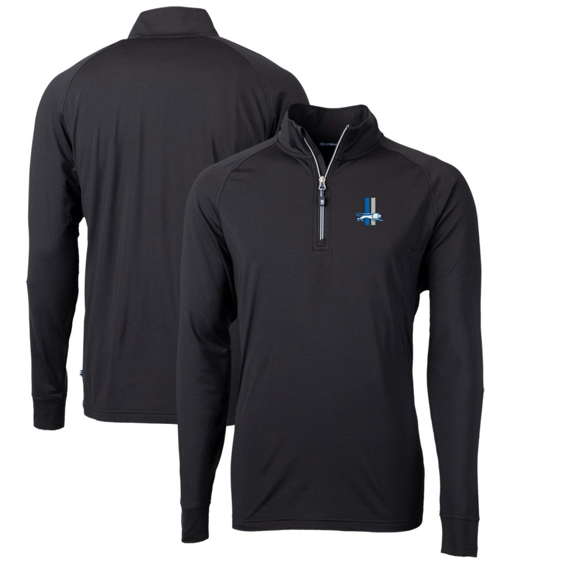 Detroit Lions Cutter & Buck Adapt Eco Knit Stretch Recycled Quarter-Zip Throwback Pullover Top | NFL Outlet