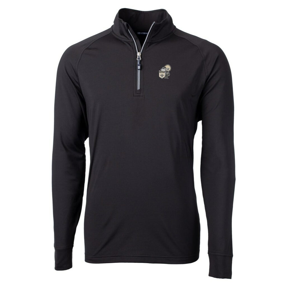 New Orleans Saints Cutter & Buck Adapt Eco Knit Stretch Recycled Quarter-Zip Throwback Pullover Top | NFL Outlet