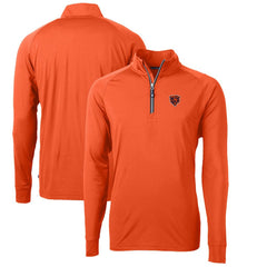Chicago Bears Cutter & Buck Adapt Eco Knit Stretch Recycled Quarter-Zip Throwback Pullover Top | NFL Hot