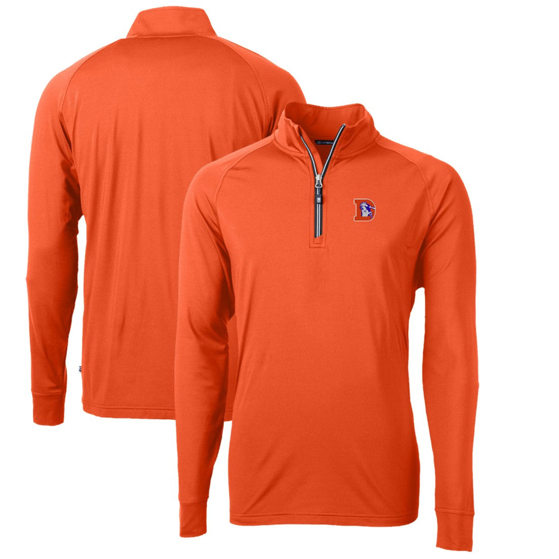 Denver Broncos Cutter & Buck Adapt Eco Knit Stretch Recycled Quarter-Zip Throwback Pullover Top | NFL On sale