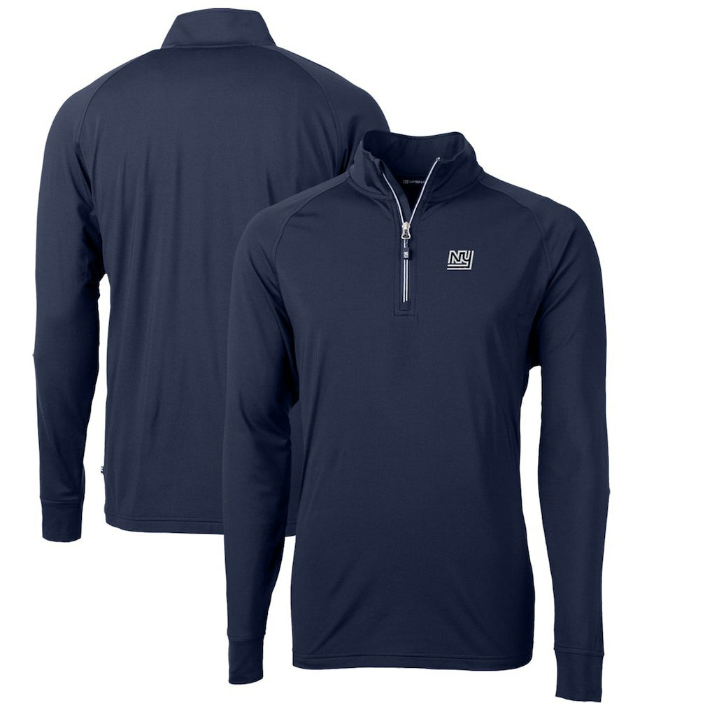 New York Giants Cutter & Buck Adapt Eco Knit Stretch Recycled Quarter-Zip Throwback Pullover Top | NFL Online