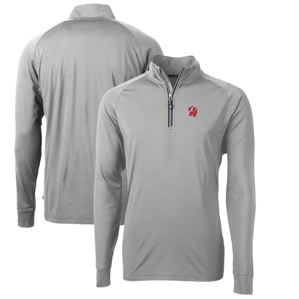 Tampa Bay Buccaneers Cutter & Buck Adapt Eco Knit Stretch Recycled Quarter-Zip Throwback Pullover Top | NFL Discount