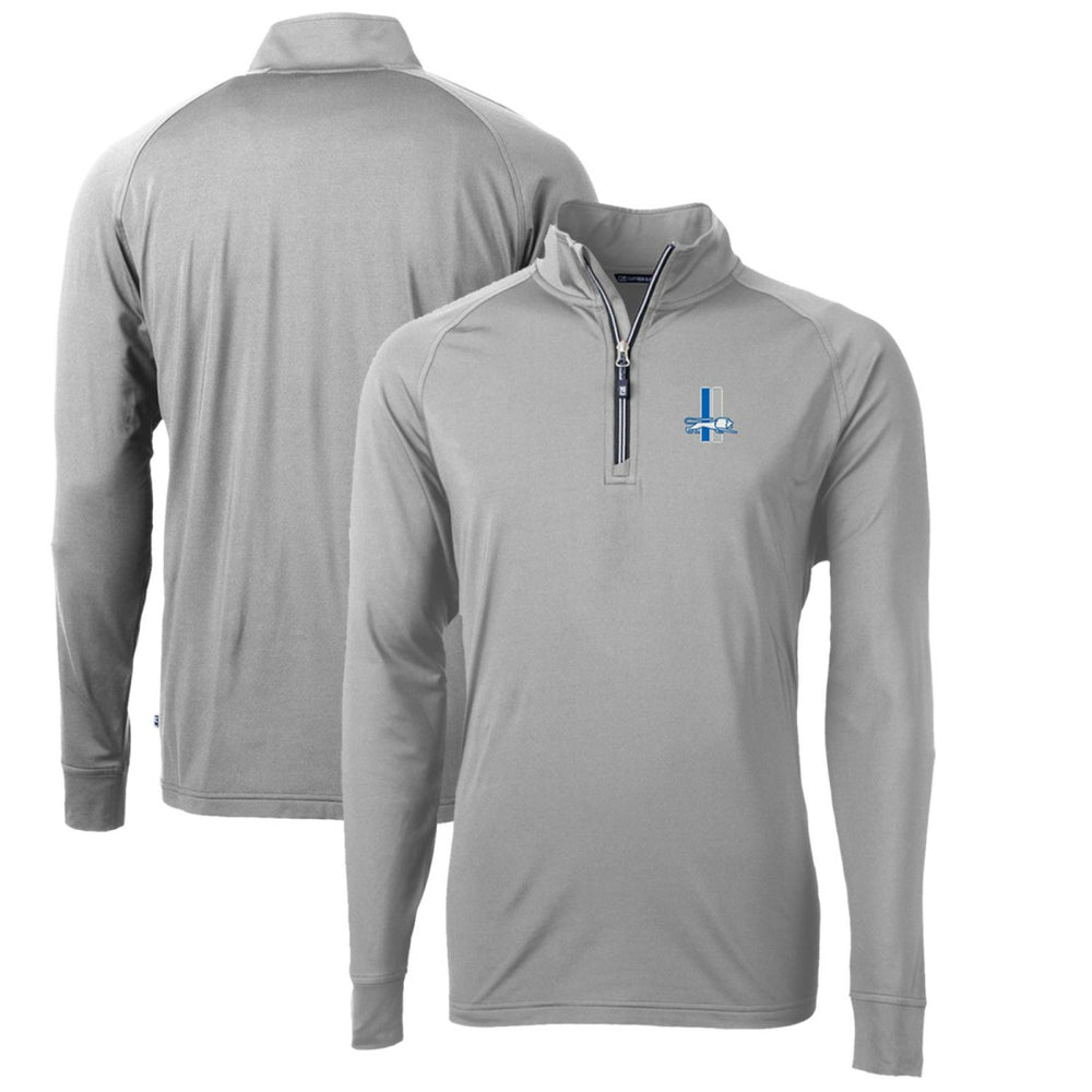 Detroit Lions Cutter & Buck Adapt Eco Knit Stretch Recycled Quarter-Zip Throwback Pullover Top | NFL Outlet