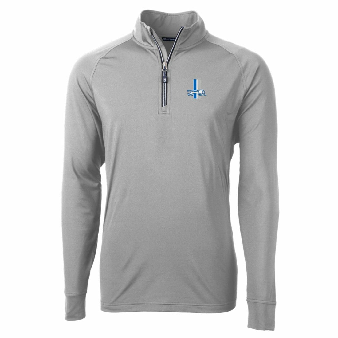 Detroit Lions Cutter & Buck Adapt Eco Knit Stretch Recycled Quarter-Zip Throwback Pullover Top | NFL Outlet