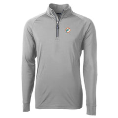 Miami Dolphins Cutter & Buck Adapt Eco Knit Stretch Recycled Quarter-Zip Throwback Pullover Top | NFL Outlet