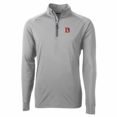 Denver Broncos Cutter & Buck Adapt Eco Knit Stretch Recycled Quarter-Zip Throwback Pullover Top | NFL Online