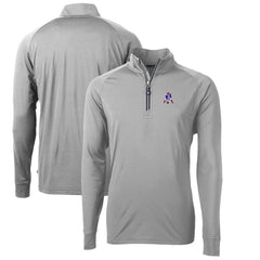 New England Patriots Cutter & Buck Adapt Eco Knit Stretch Recycled Quarter-Zip Throwback Pullover Top | NFL Sale