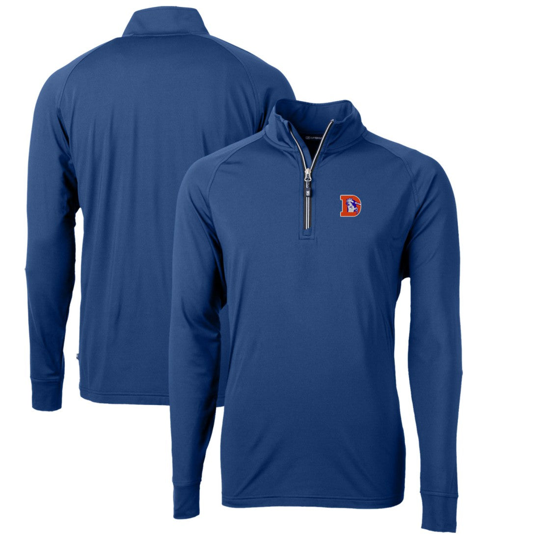 Denver Broncos Cutter & Buck Adapt Eco Knit Stretch Recycled Quarter-Zip Throwback Pullover Top | NFL Near me