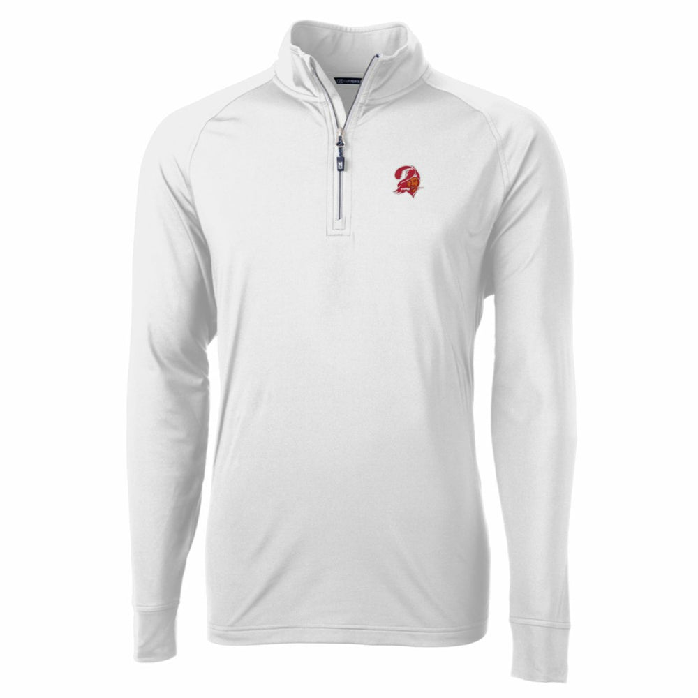 Tampa Bay Buccaneers Cutter & Buck Adapt Eco Knit Stretch Recycled Quarter-Zip Throwback Pullover Top | NFL New