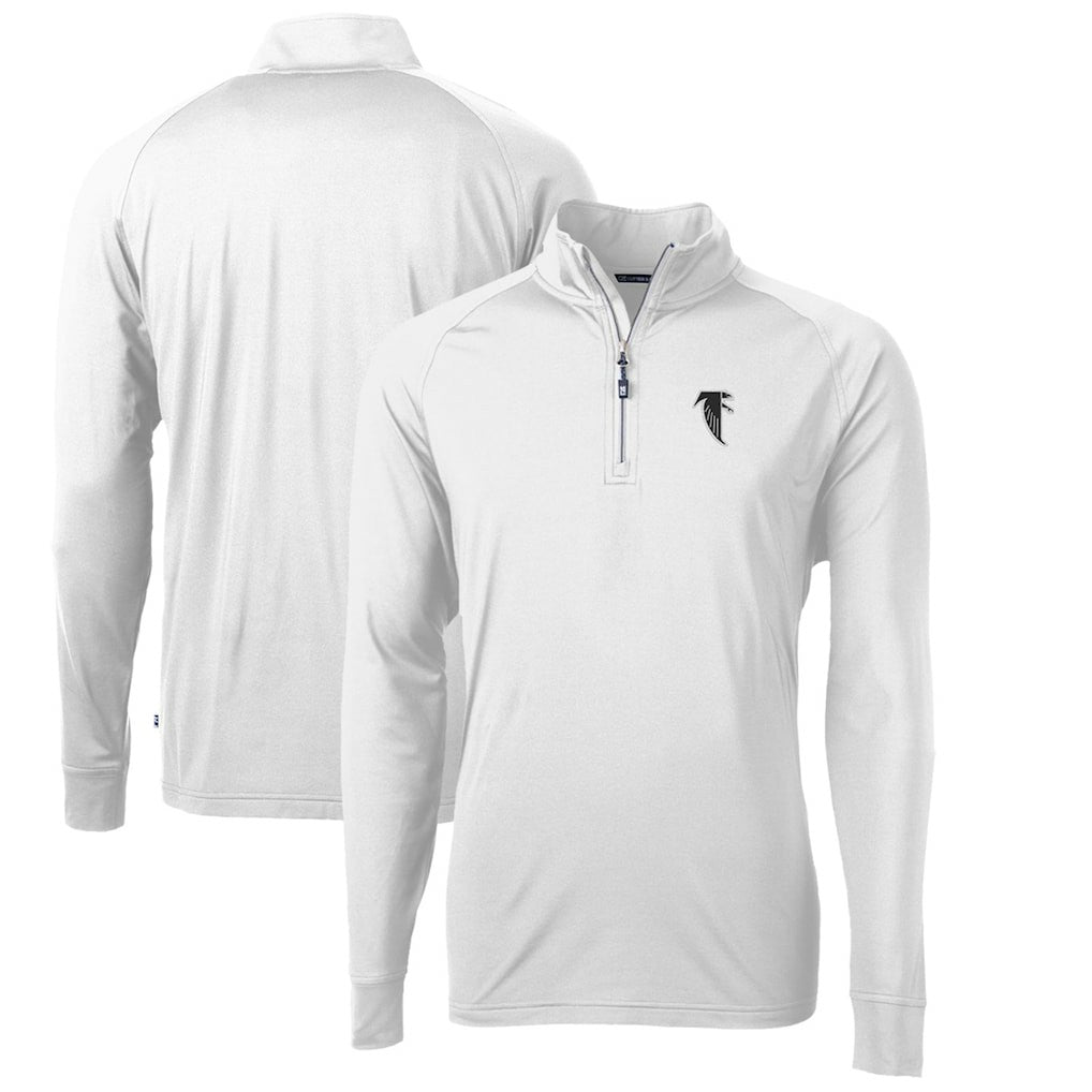 Atlanta Falcons Cutter & Buck Adapt Eco Knit Stretch Recycled Quarter-Zip Throwback Pullover Top | NFL Discount