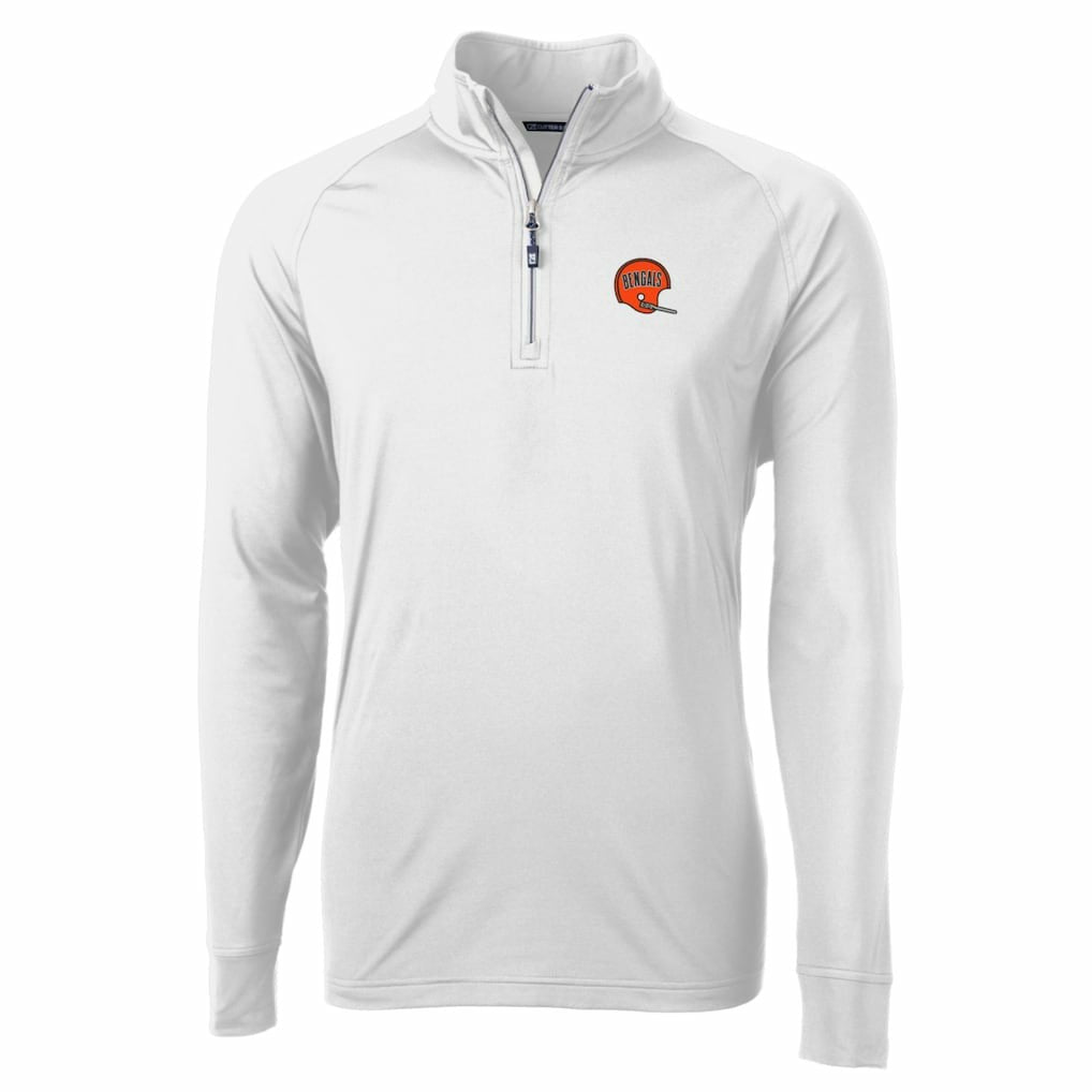 Cincinnati Bengals Cutter & Buck Adapt Eco Knit Stretch Recycled Quarter-Zip Throwback Pullover Top | NFL New