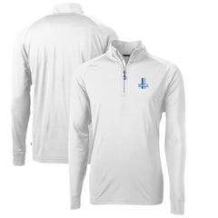 Detroit Lions Cutter & Buck Adapt Eco Knit Stretch Recycled Quarter-Zip Throwback Pullover Top | NFL New
