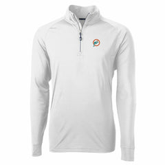 Miami Dolphins Cutter & Buck Adapt Eco Knit Stretch Recycled Quarter-Zip Throwback Pullover Top | NFL Discount
