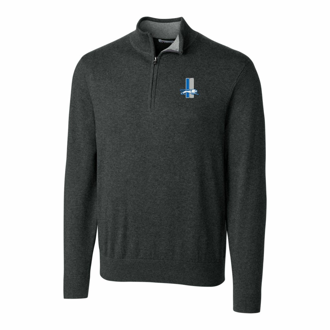 Detroit Lions Cutter & Buck Throwback Logo Lakemont Tri-Blend Quarter-Zip Pullover Sweater | NFL Discount