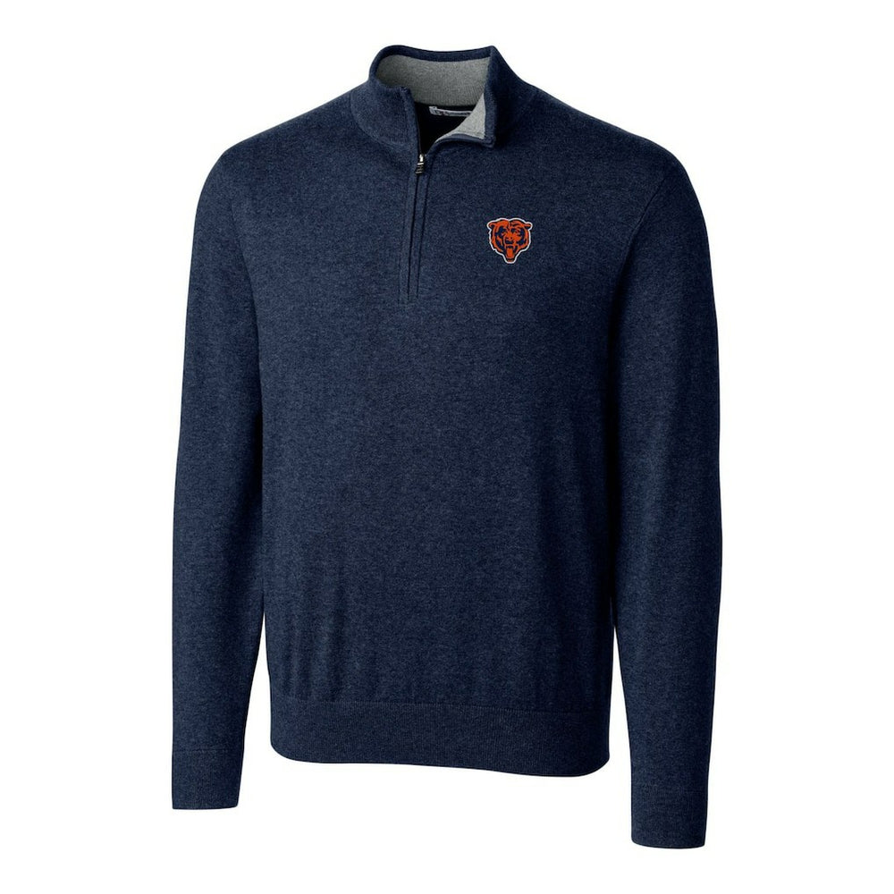 Chicago Bears Cutter & Buck Throwback Logo Lakemont Tri-Blend Quarter-Zip Pullover Sweater | NFL Discount