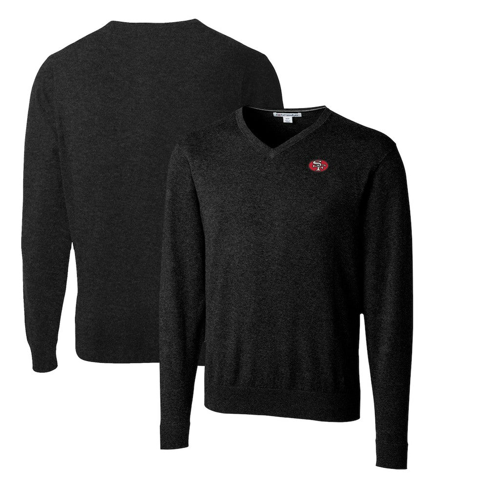 San Francisco 49ers Cutter & Buck Throwback Logo Lakemont Tri-Blend V-Neck Pullover Sweater | NFL Online