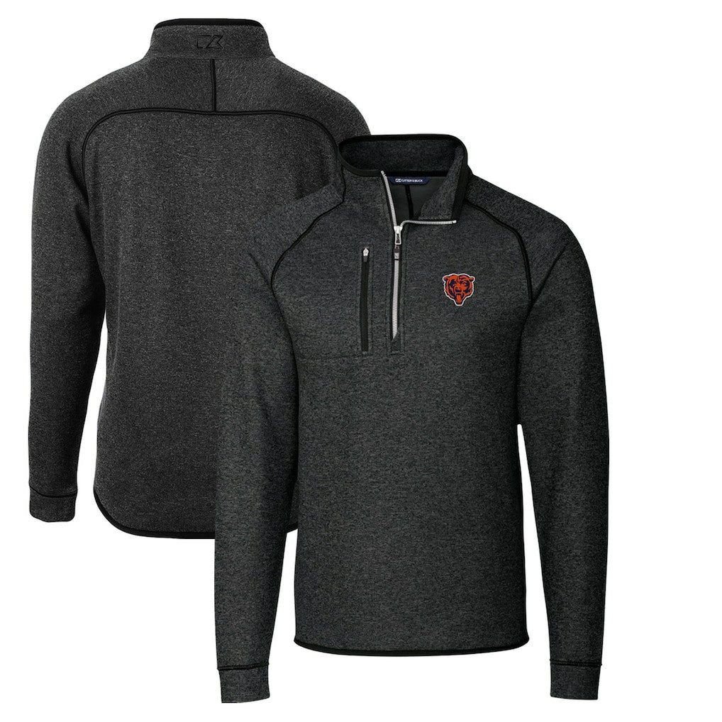 Chicago Bears Cutter & Buck Throwback Logo Mainsail Sweater-Knit Half-Zip Pullover Jacket | NFL Hot