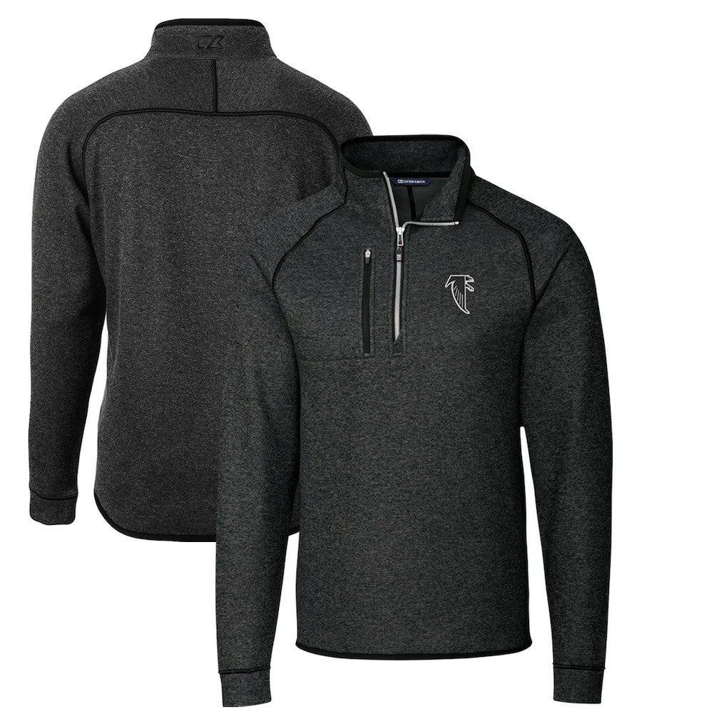 Atlanta Falcons Cutter & Buck Throwback Logo Mainsail Sweater-Knit Half-Zip Pullover Jacket | NFL Near me